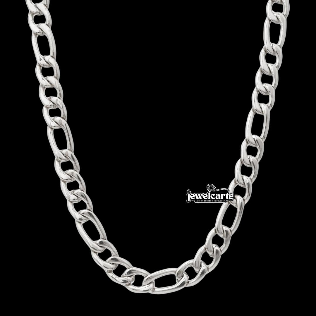 10mm Figaro Chain in 925 Sterling Silver Front View