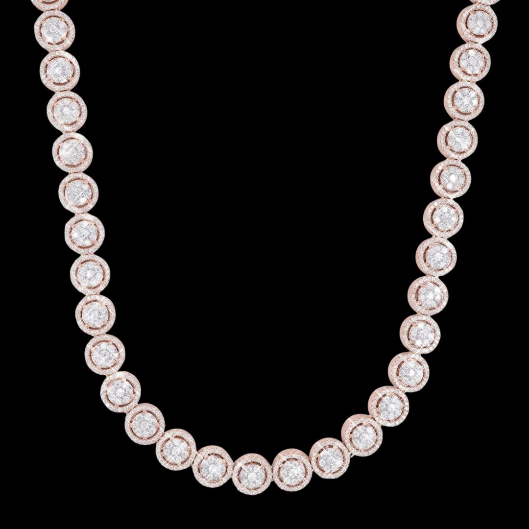 10mm Iced Out Bezel Set Tennis Chain in 14K Rose Gold Front View