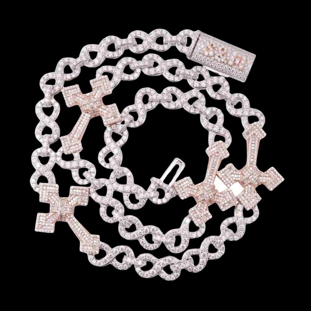 15MM Infinity Link Cross Chain with Custom Full Close Up View