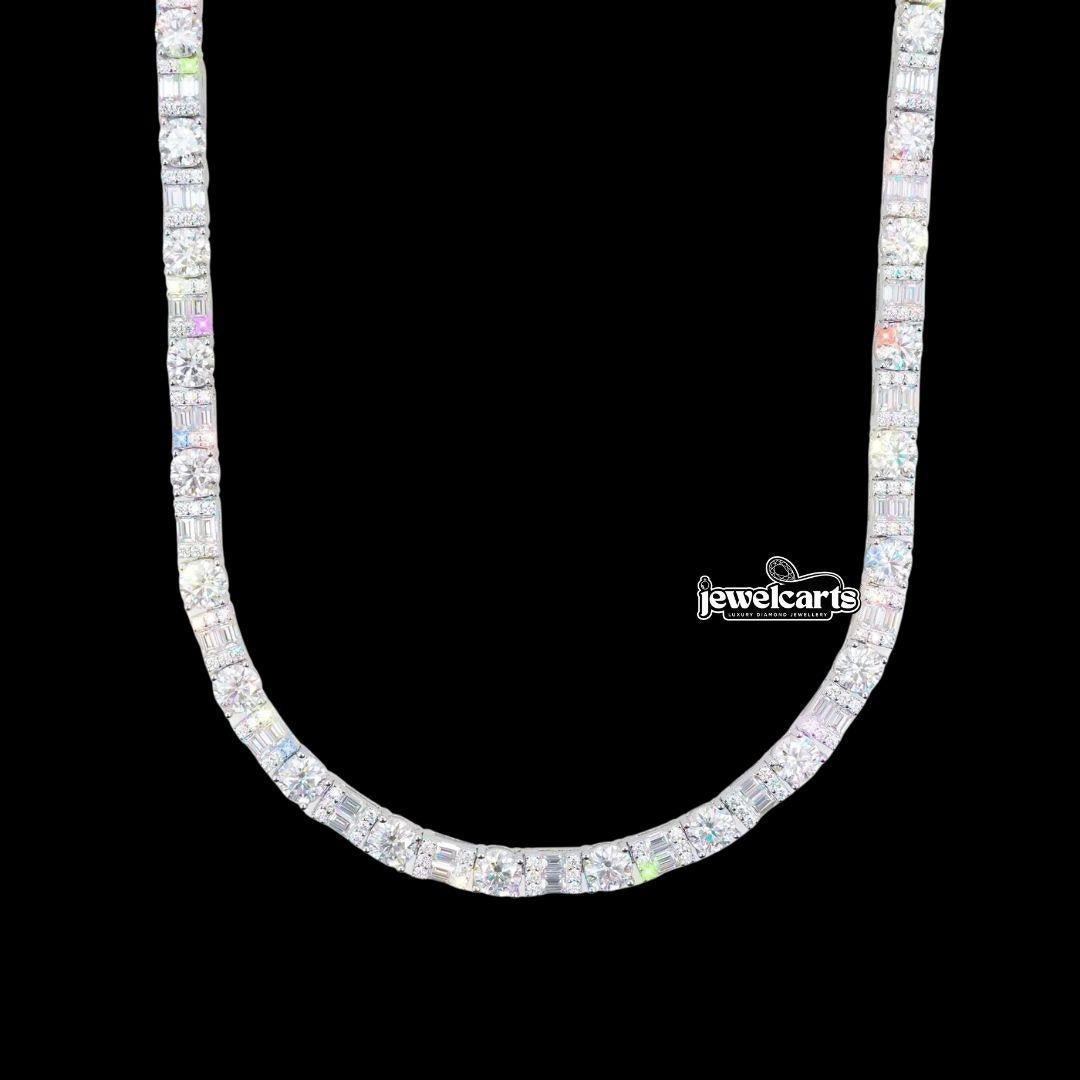 5MM Hybrid Cut Moissanite Tennis Chain 14K Gold