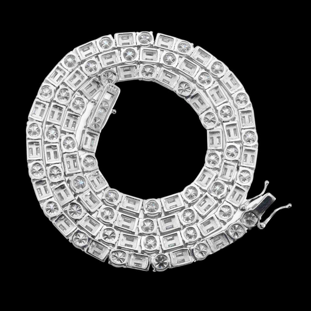 5MM Hybrid Cut Moissanite Tennis Chain 14K Gold