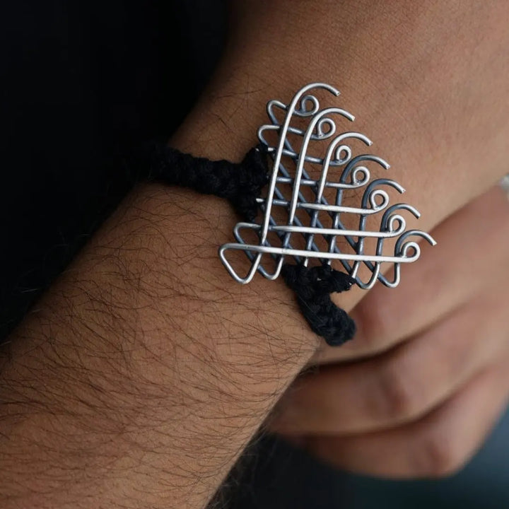 Handmade Silver Saraswati Yantra Bracelet Jewel Carts