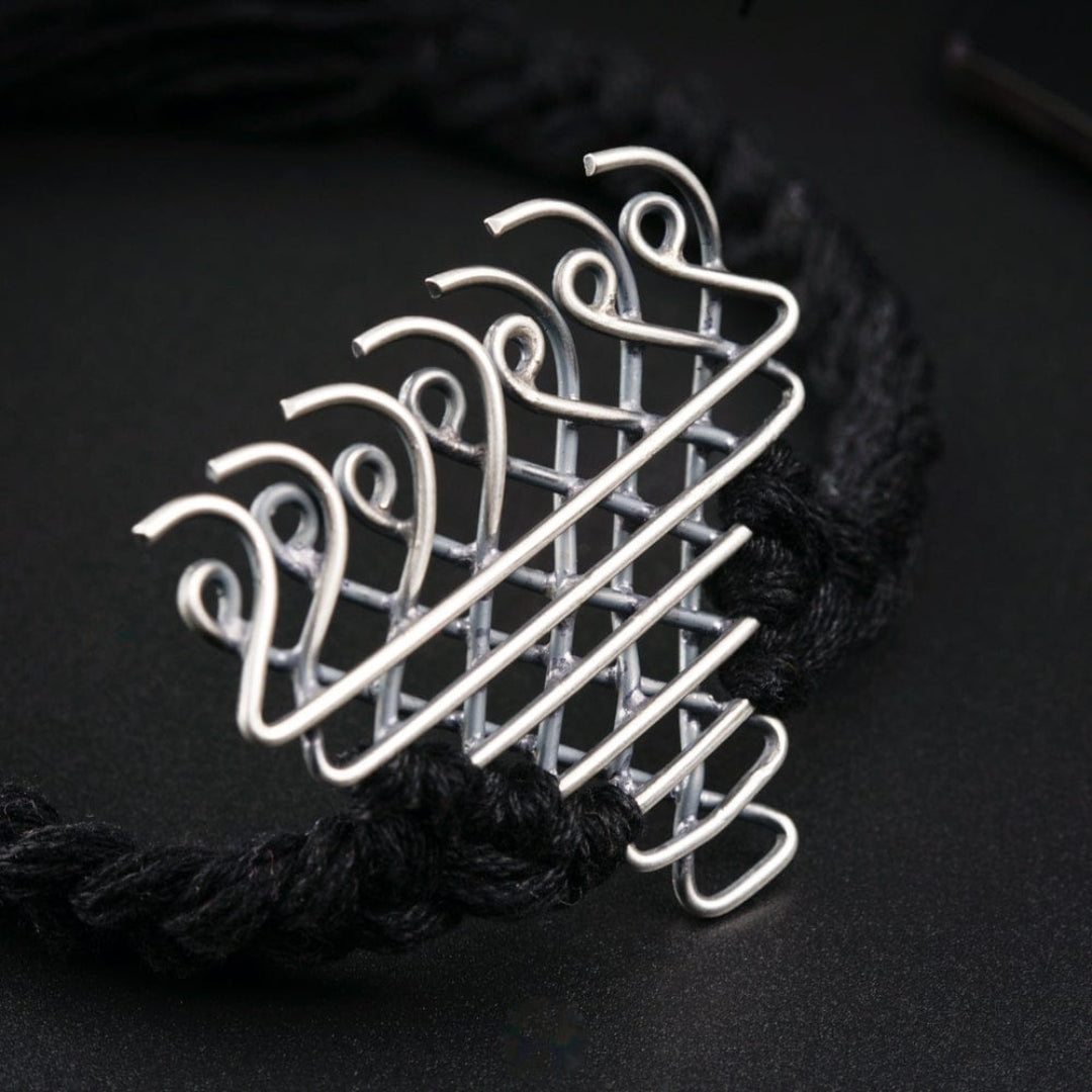 Handmade Silver Saraswati Yantra Bracelet Jewel Carts
