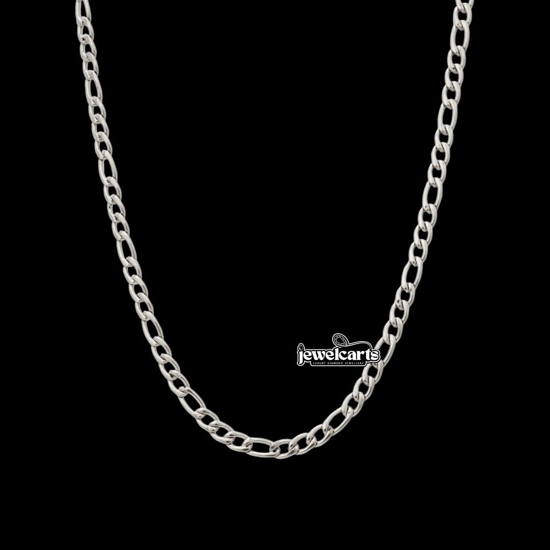3mm Figaro Chain in 925 Sterling Silver Front View