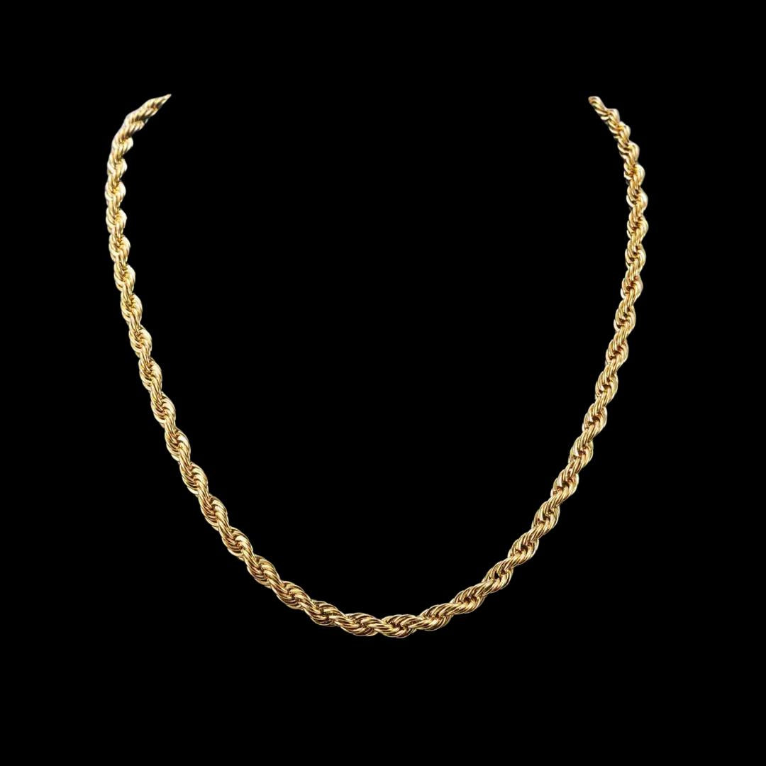 6MM 14K Yellow Gold Twisted Rope Necklace