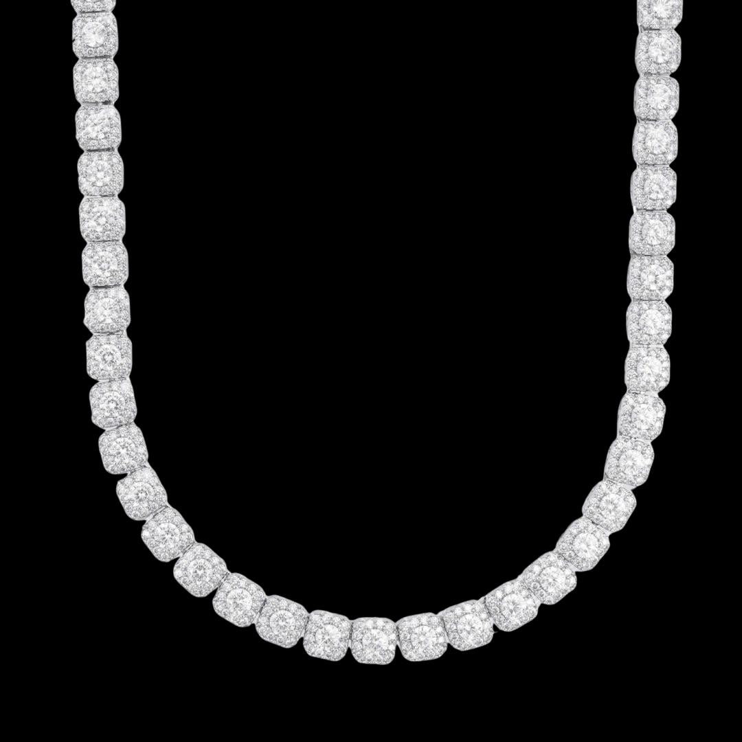 6MM Clustered Moissanite Tennis Chain and Bracelet Set