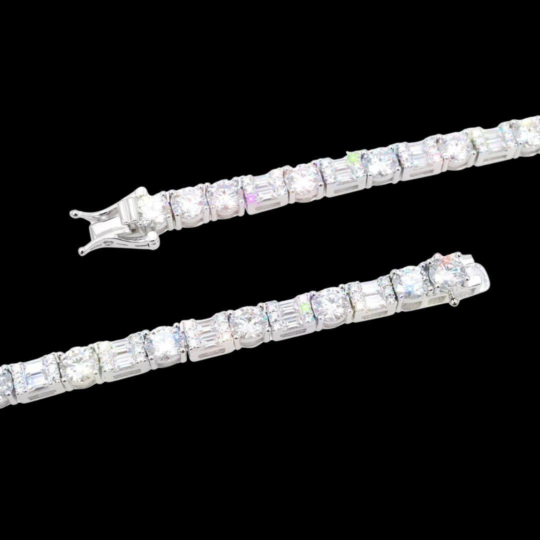 5MM Hybrid Cut Moissanite Tennis Chain 14K Gold