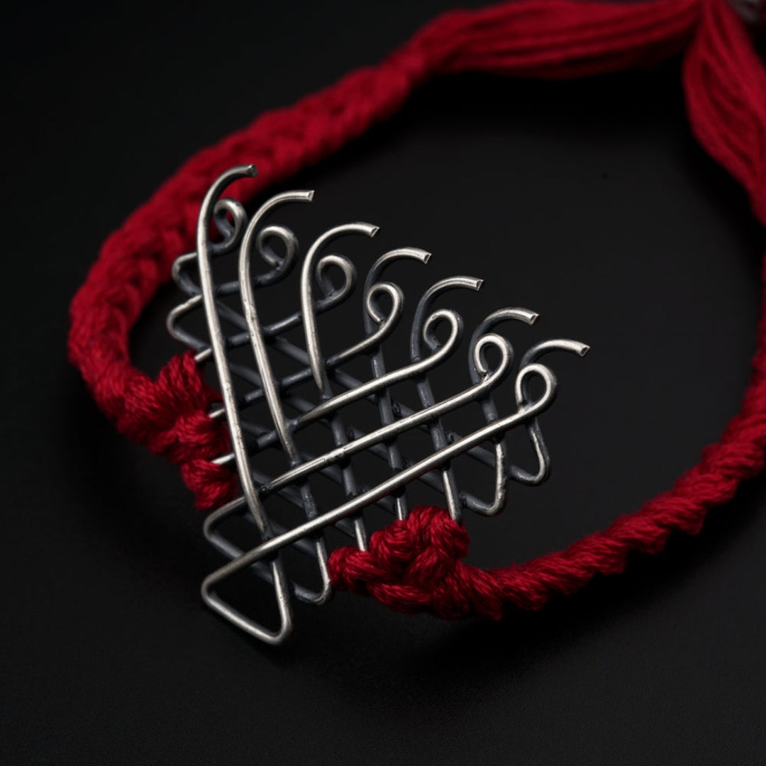 Handmade Silver Saraswati Yantra Bracelet