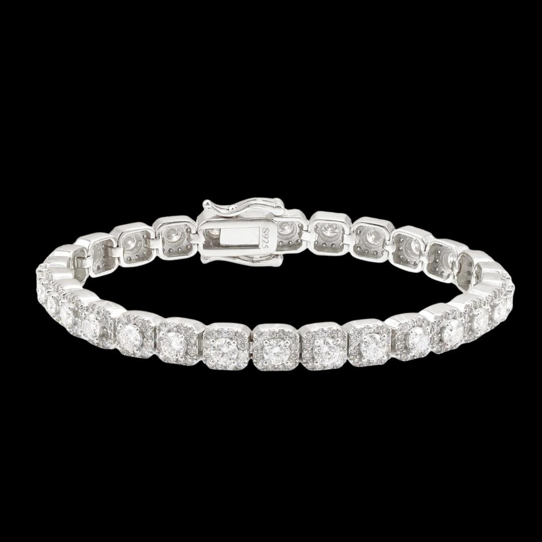 6MM Clustered Moissanite Tennis Chain and Bracelet Set
