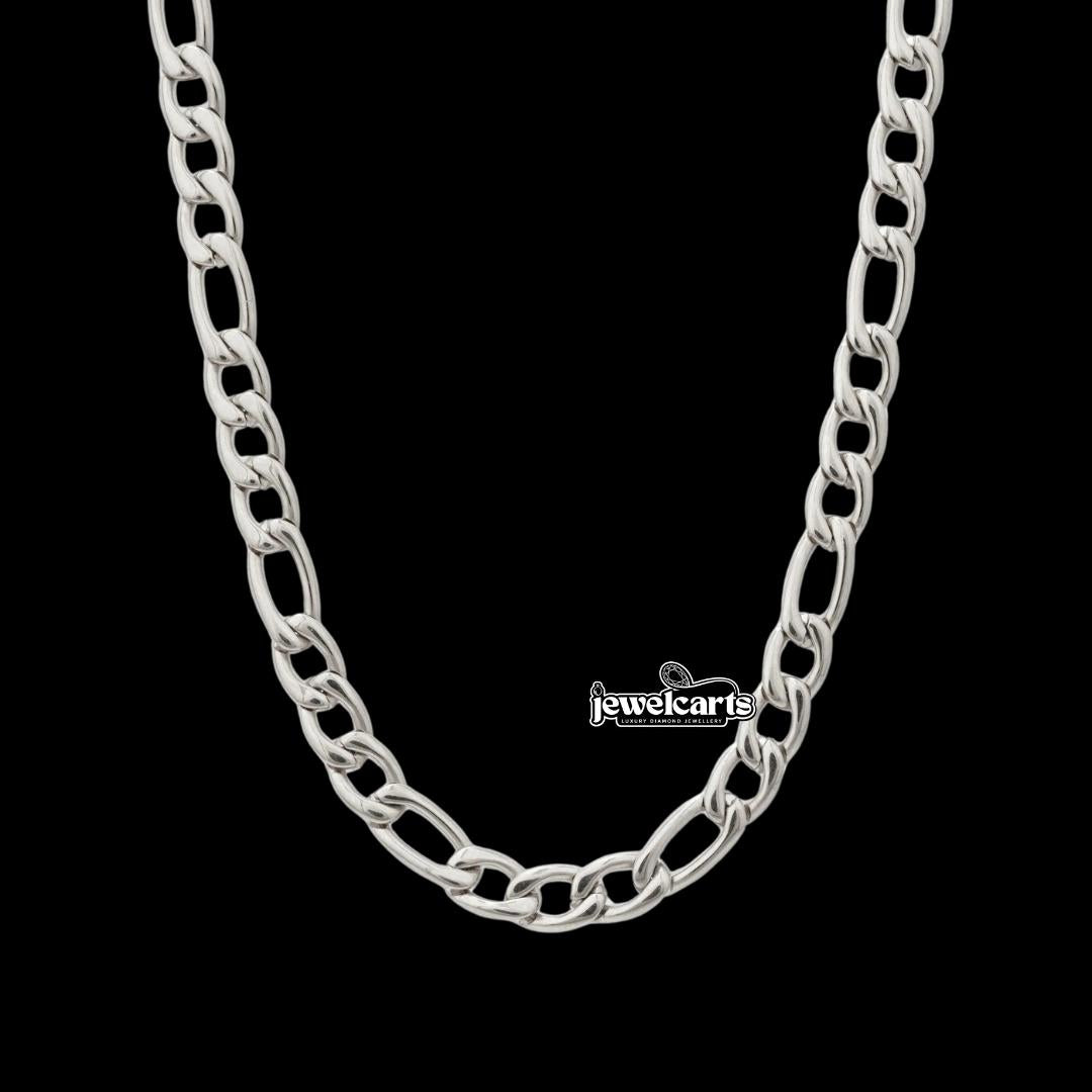 5mm Figaro Chain in 925 Sterling Silver Front View