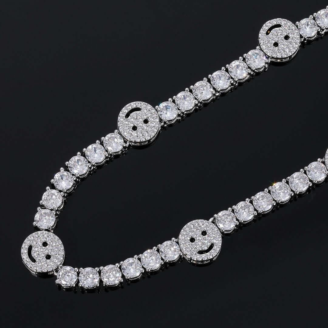 5mm Round Moissanite Tennis Chain JoyLink in 14K White Gold Detailed Close Up View