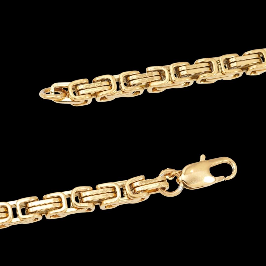 6MM 14K Yellow Gold Byzantine Chain Clasp View