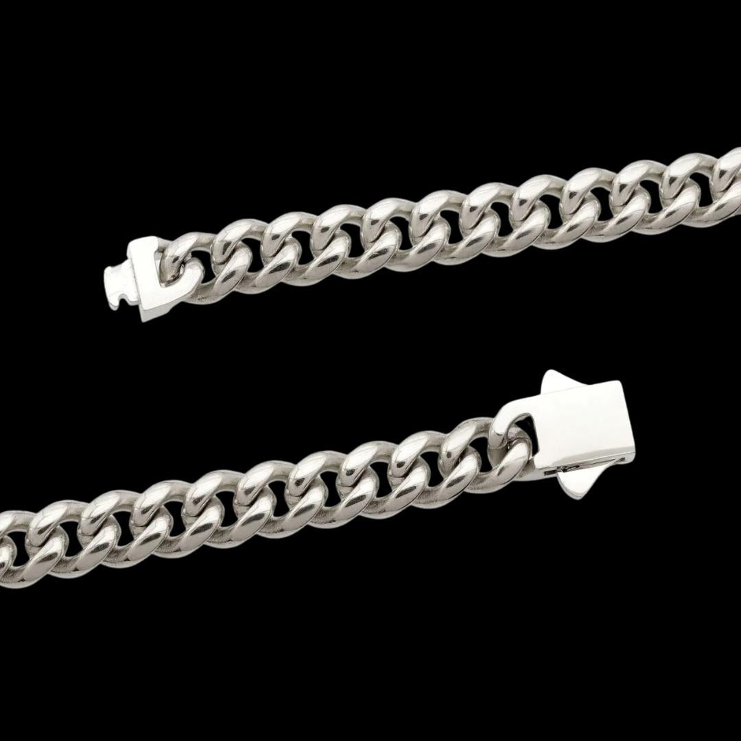 6MM Cuban Link Chain Solid 925 Silver Clasp View