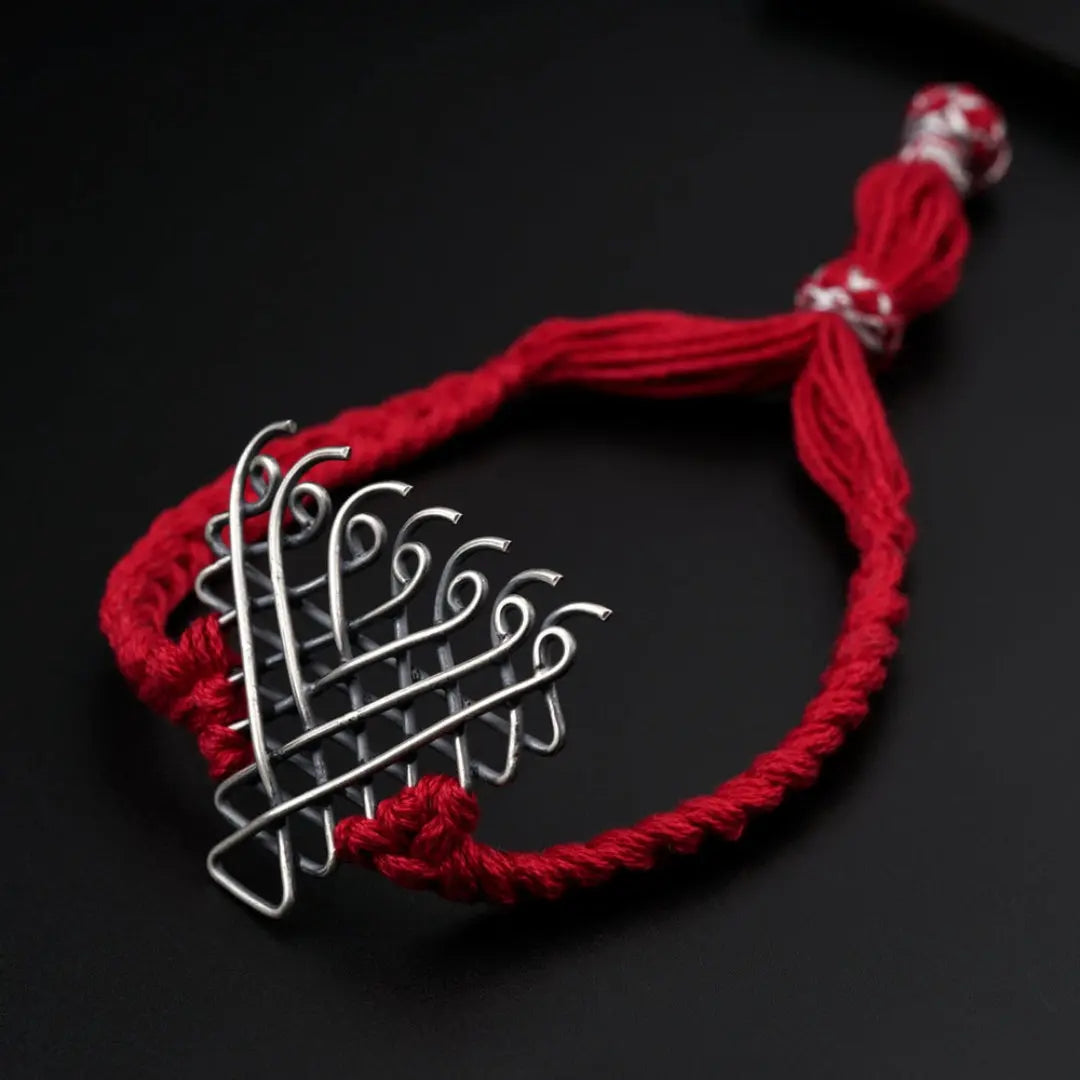 Handmade Silver Saraswati Yantra Bracelet Jewel Carts
