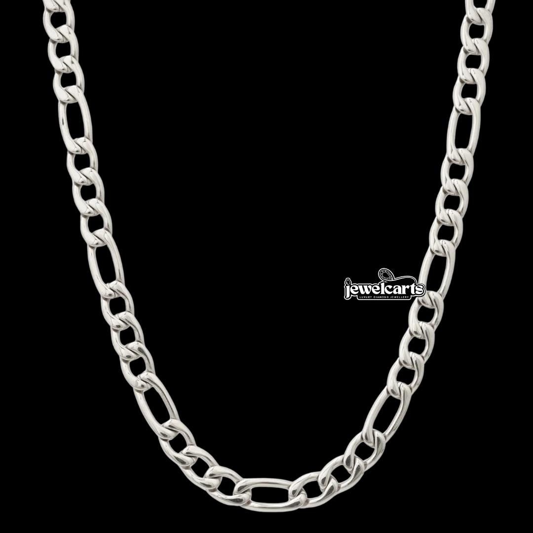 7mm Cuban Link Chain in 925 Sterling Silver Front View