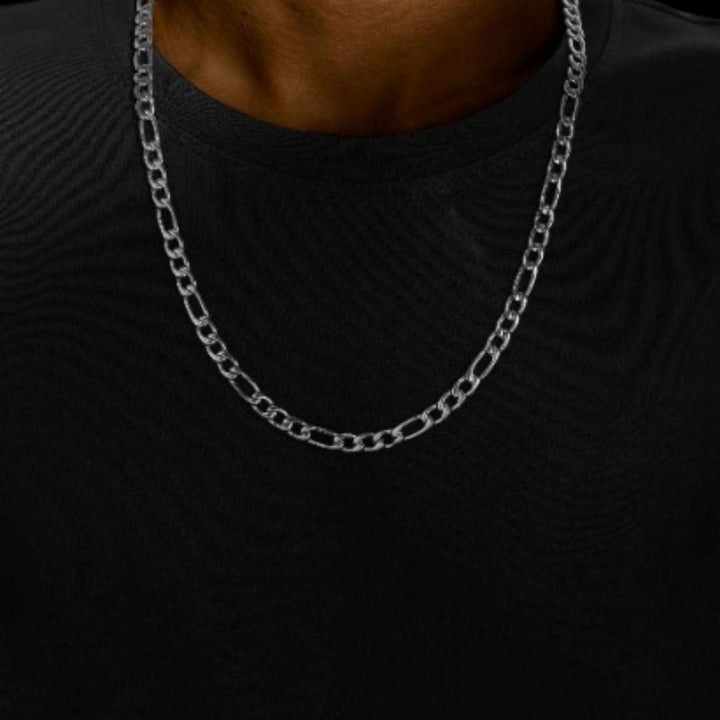 7mm Cuban Link Chain in 925 Sterling Silver Neck View