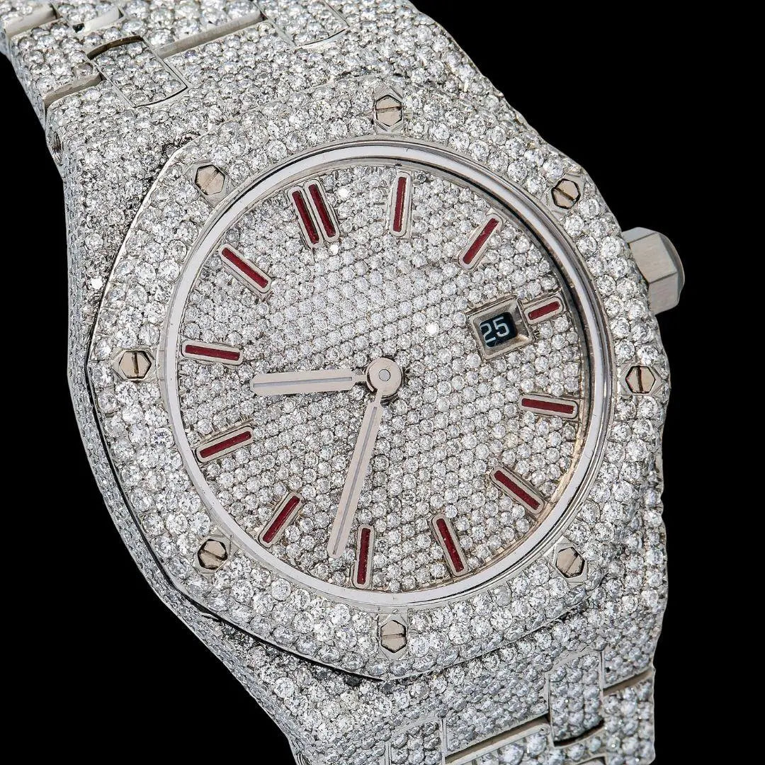 AP VVS Moissanite Watch Close Up Dial View