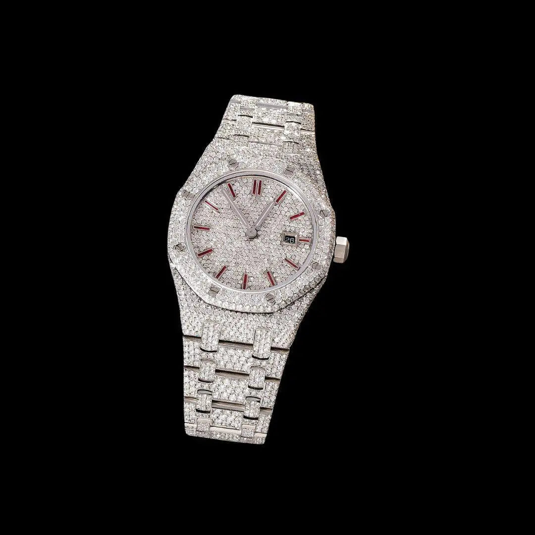 AP VVS Moissanite Watch Close Up Front View