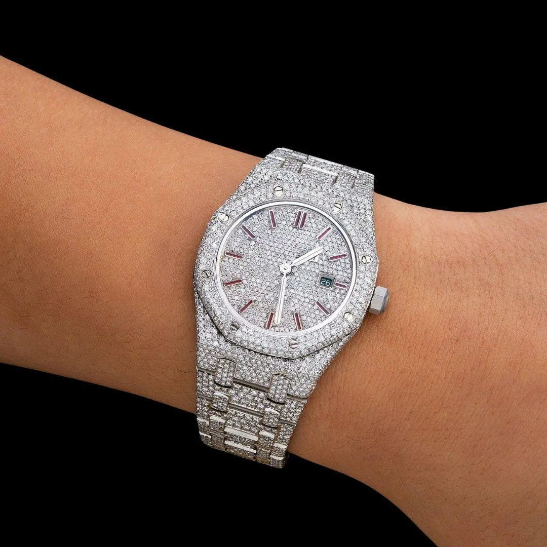 AP VVS Moissanite Watch On Wrist View