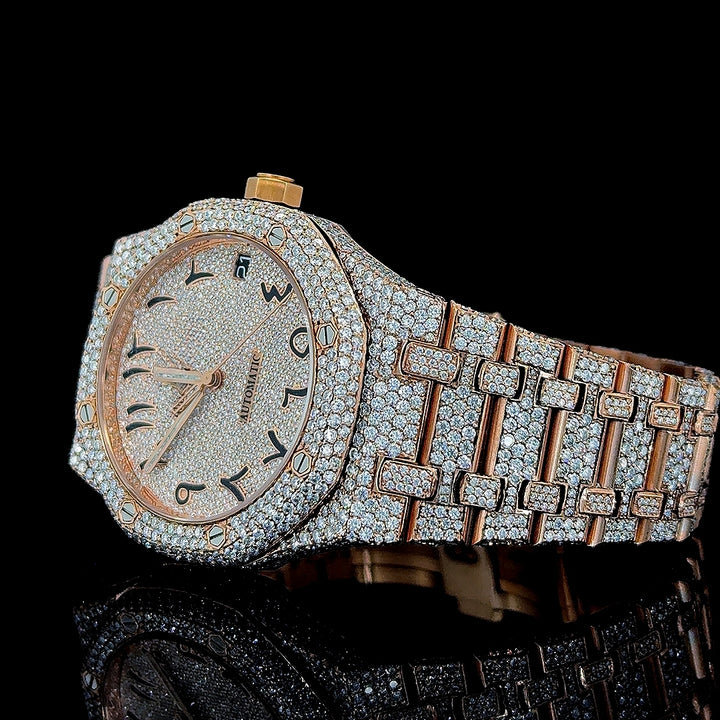 AP Watch Bust Down Moissanite Left Profile View
