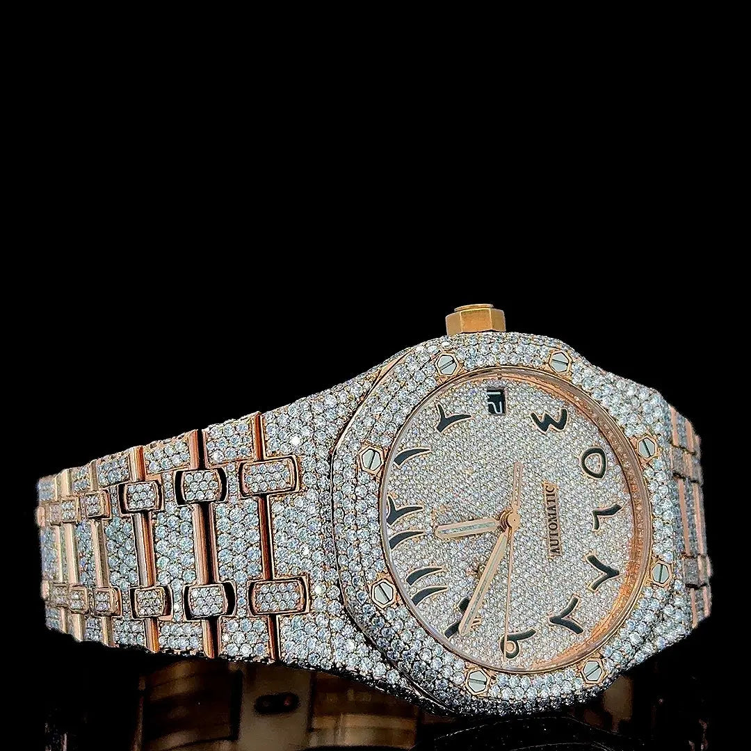 AP Watch Bust Down Moissanite Right Profile View