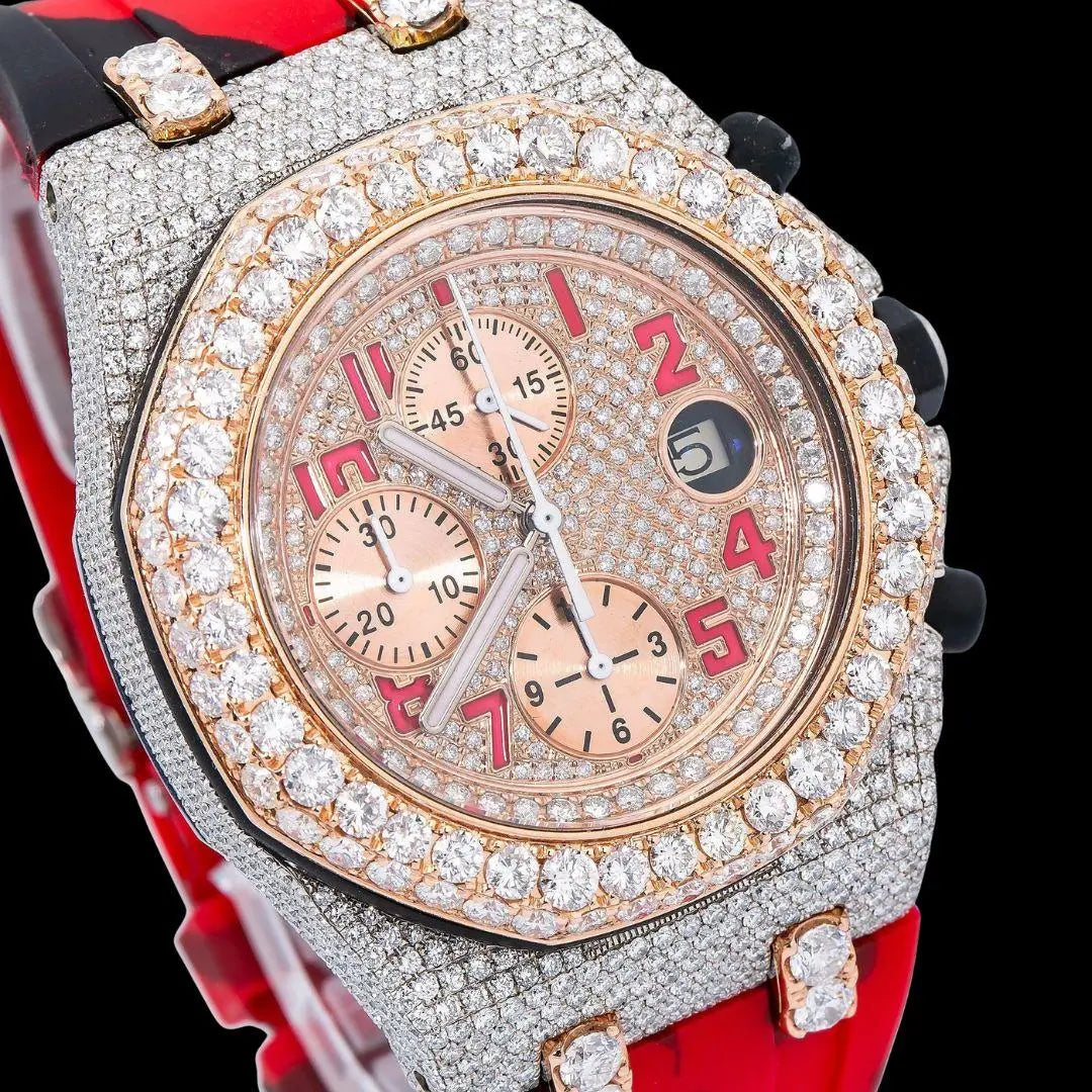 AP Watch Moissanite Diamonds Close Up Dial View