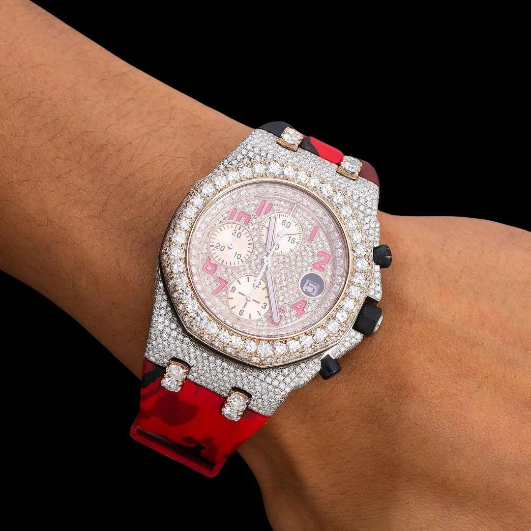 AP Watch Moissanite Diamonds On Wrist View