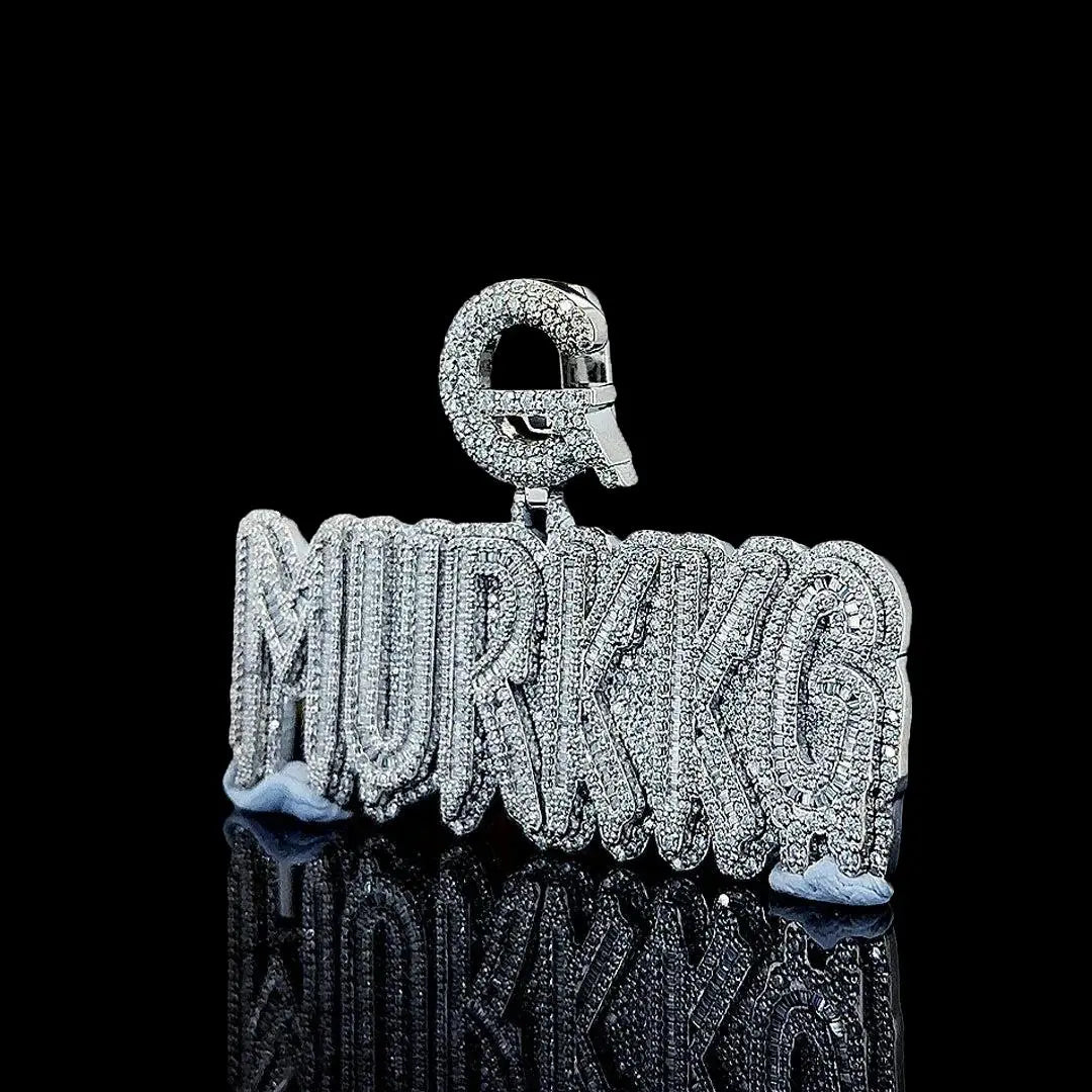 G-Murkkg Crown Jewel Moissanite Pendant in 925 Sterling Silver Left Side View