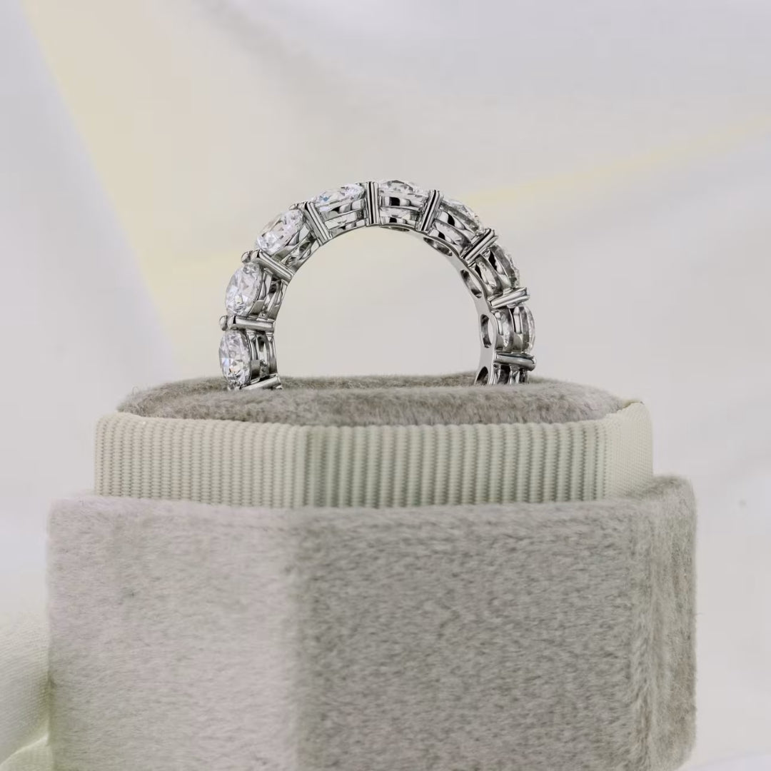 Relatively Round Cut Diamond Engagement Band