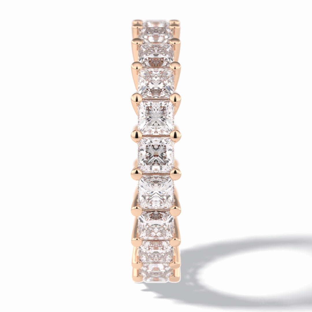 Moissanite 3.83 CT Princess Cut Diamond Handcrafted Band