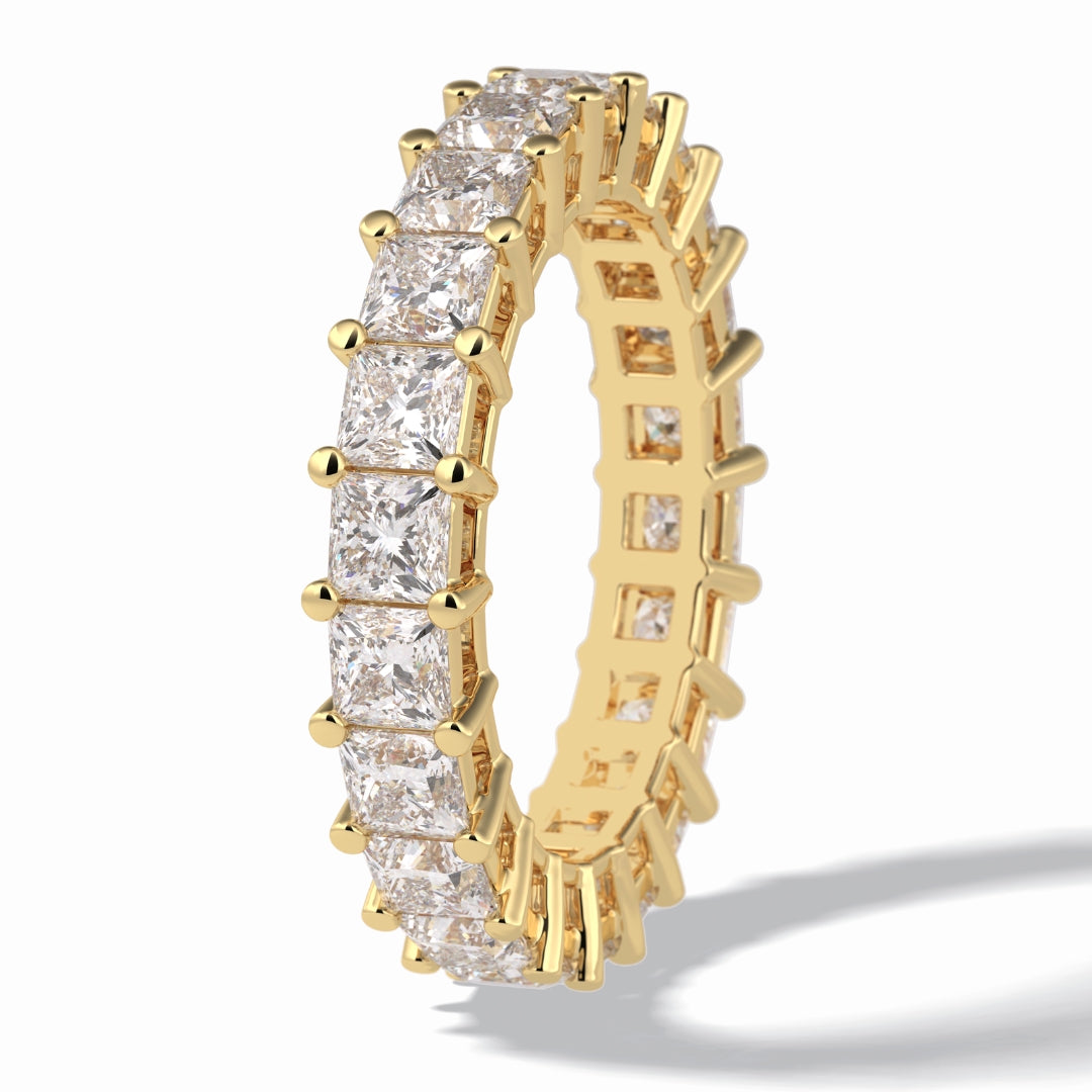 Moissanite 3.83 CT Princess Cut Diamond Handcrafted Band