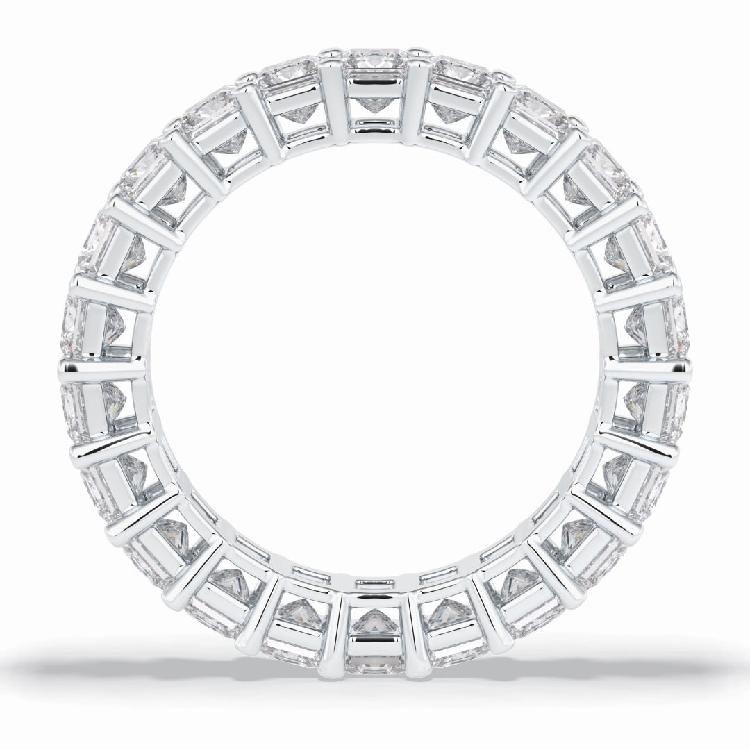 Moissanite 3.83 CT Princess Cut Diamond Handcrafted Band