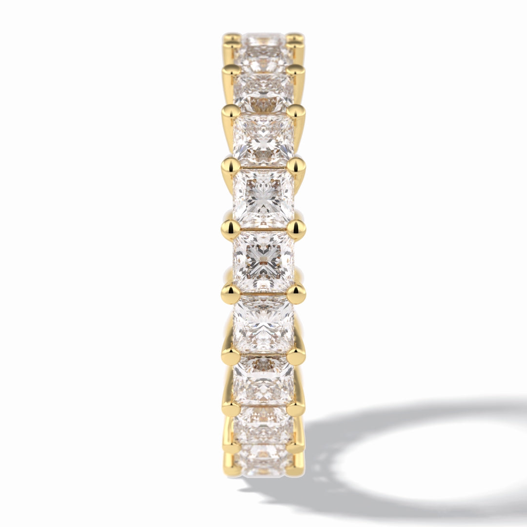 Moissanite 3.83 CT Princess Cut Diamond Handcrafted Band