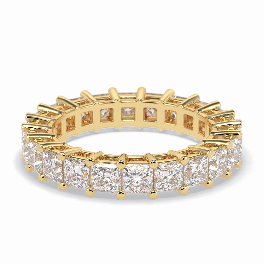 Moissanite 3.83 CT Princess Cut Diamond Handcrafted Band