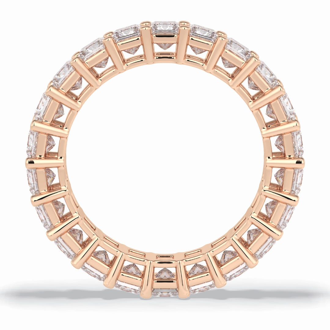 Moissanite 3.83 CT Princess Cut Diamond Handcrafted Band