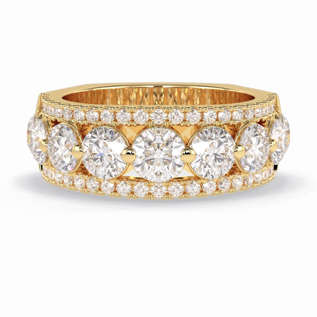 Moissanite 3.67 CT Round Cut Diamond Wedding Band