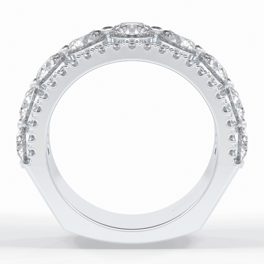 Moissanite 3.67 CT Round Cut Diamond Wedding Band