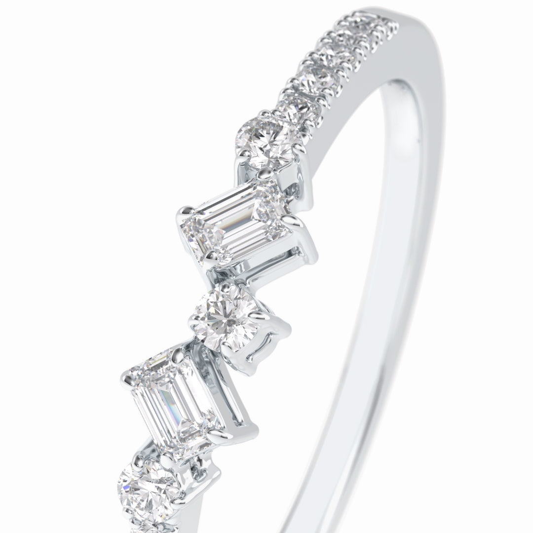 Moissanite 1.91 CT Round Cut Diamond Anniversary Band