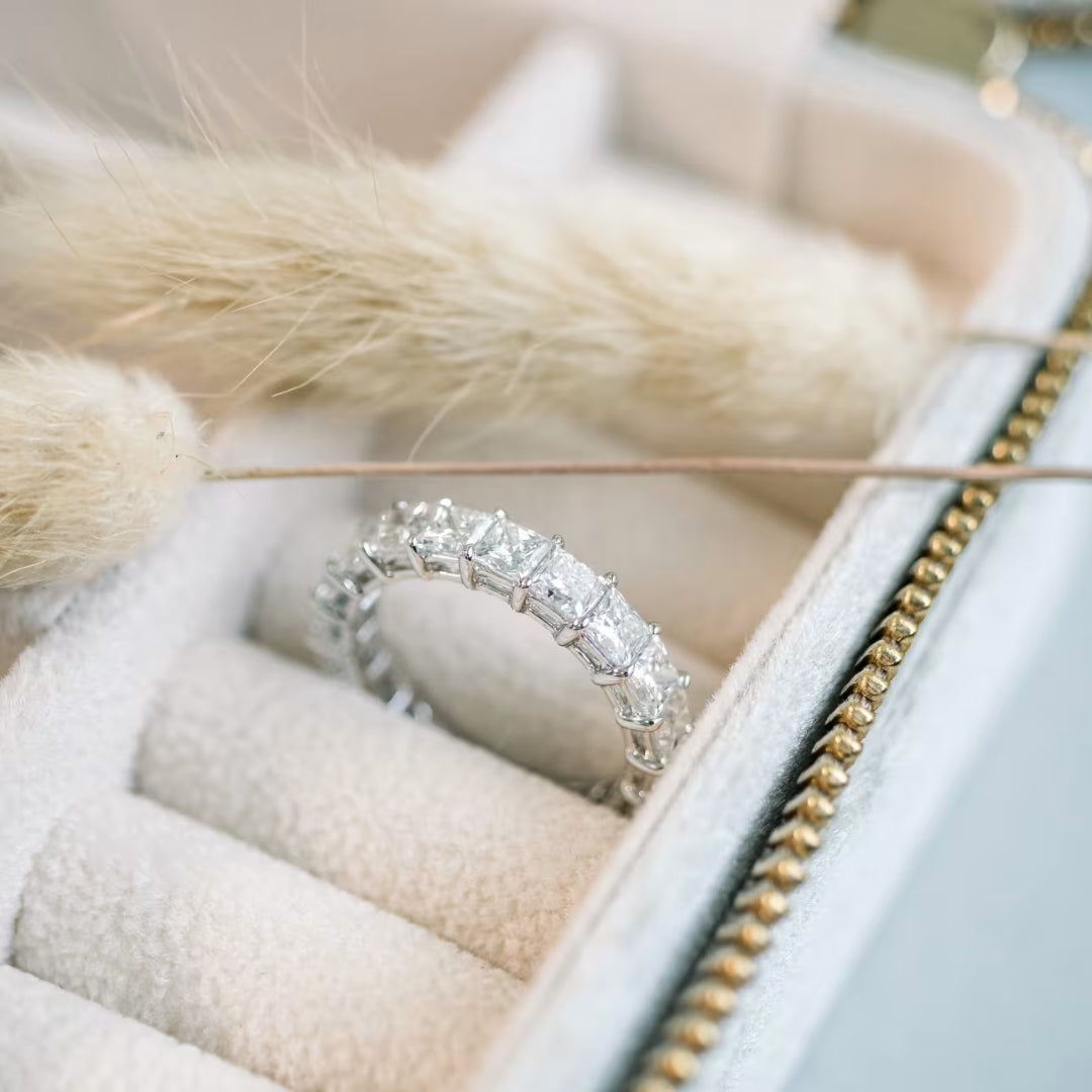 Sophisticatedly Princess Cut Diamond Engagement Band