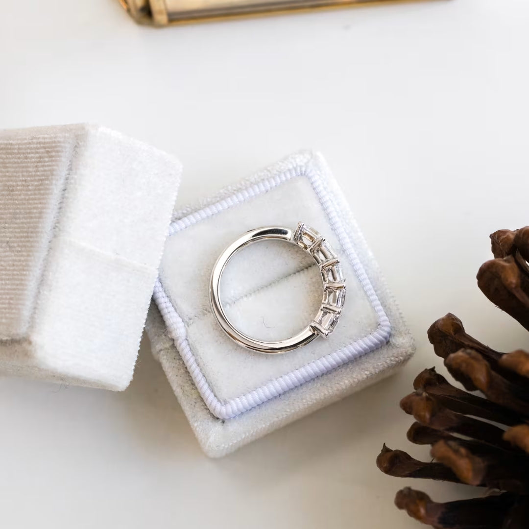 Evershine Asscher Cut Diamond Handmade Band