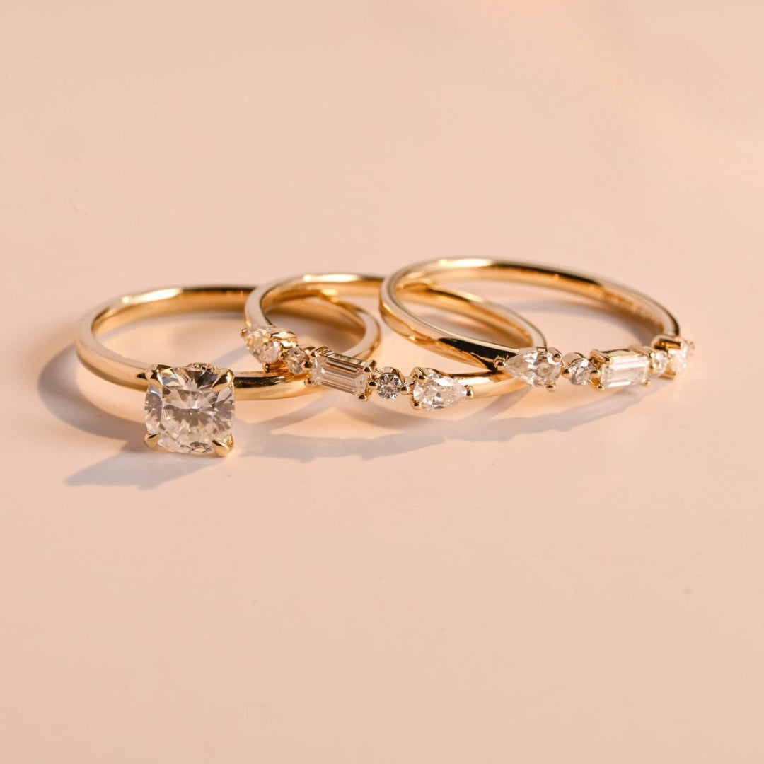 Distinctively Cushion Cut Diamond Handmade Ring