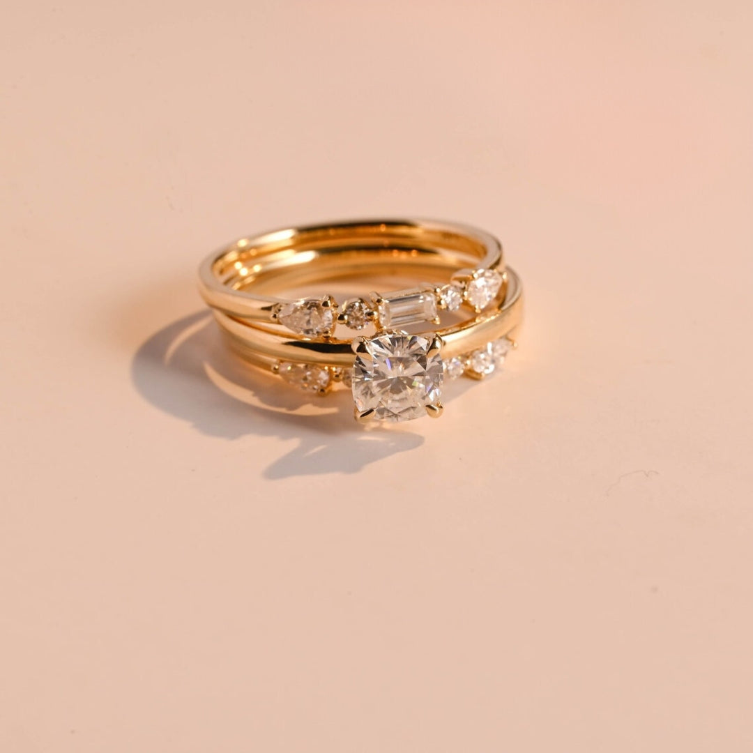 Distinctively Cushion Cut Diamond Handmade Ring