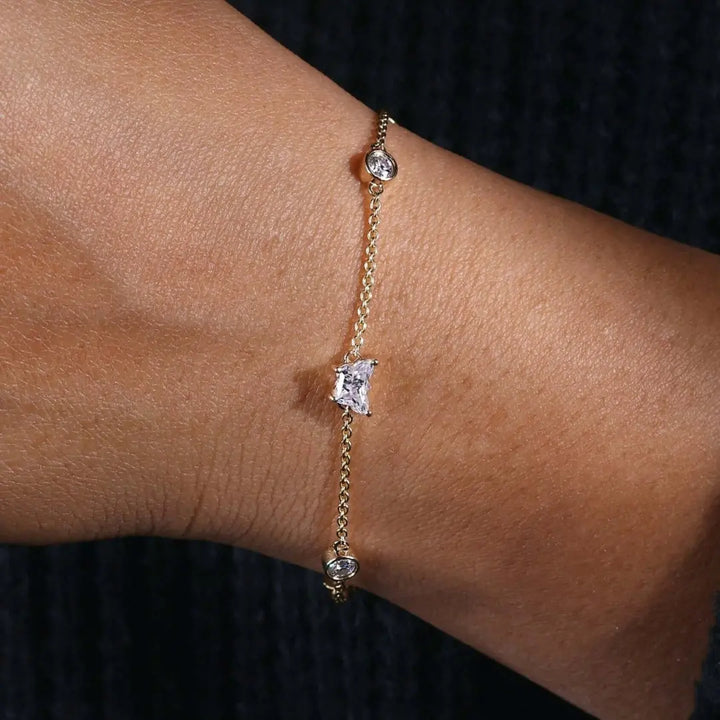 Moissanite 7.87 CT Round Diamond Art Deco Bracelet Jewel Carts