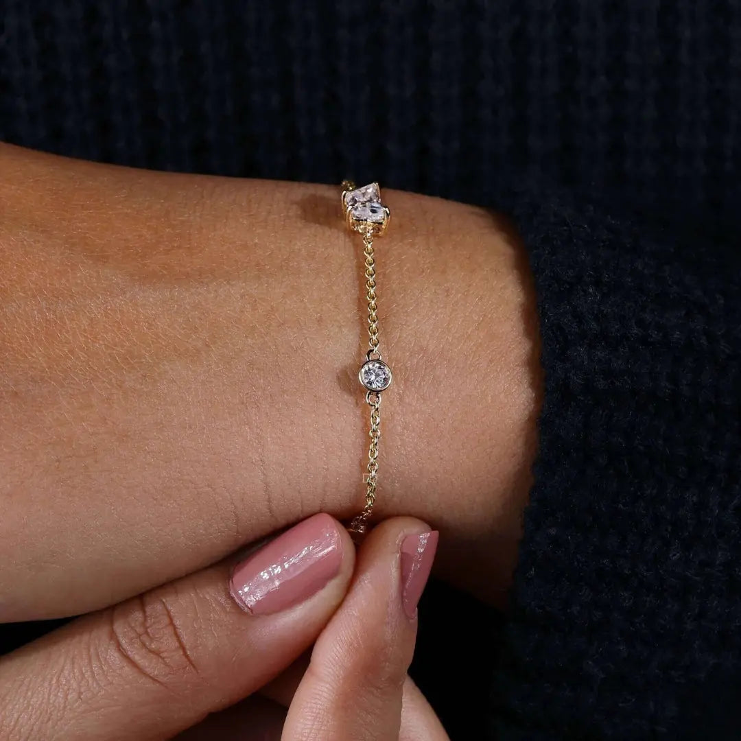 Moissanite 7.87 CT Round Diamond Art Deco Bracelet Jewel Carts
