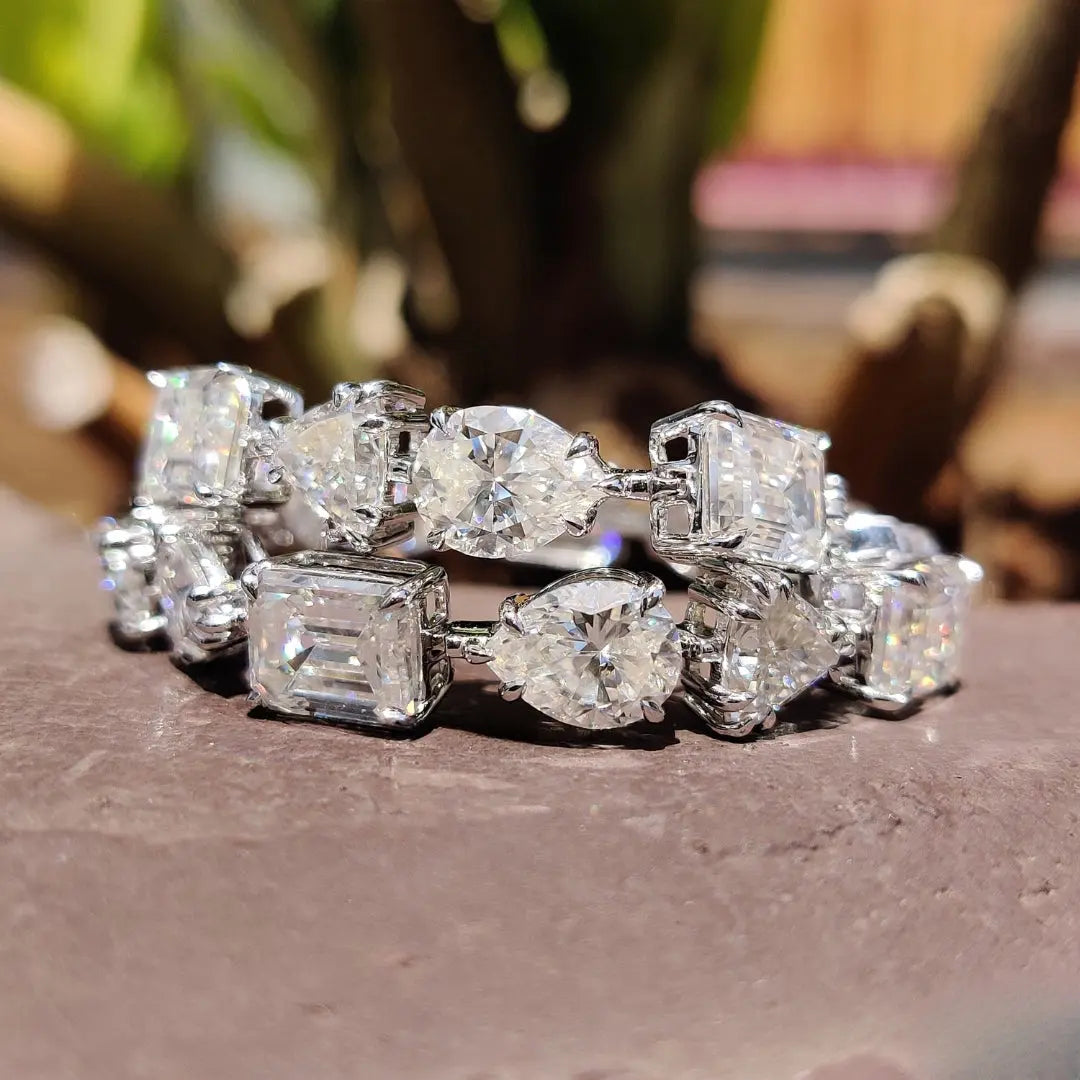 Moissanite 19.31 CT Multi Diamond Mid-century Bracelet Jewel Carts