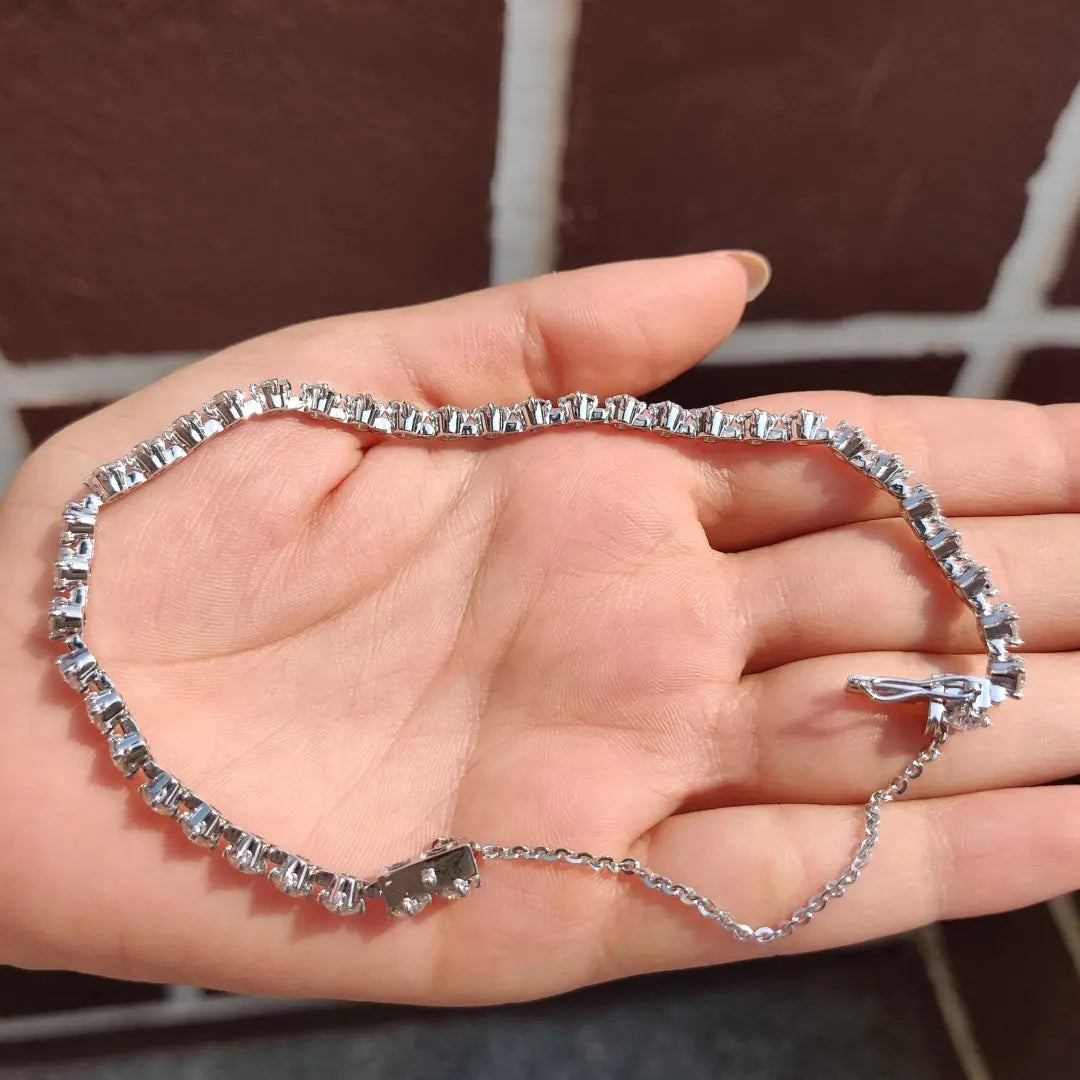Moissanite 27.47 CT Round Diamond Handmate Bracelet Jewel Carts