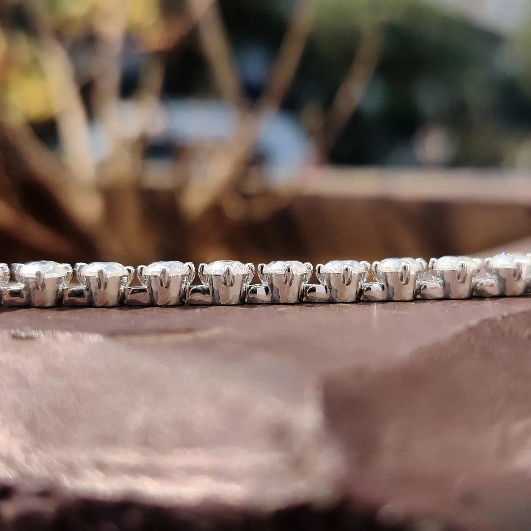 Moissanite 27.47 CT Round Diamond Handmate Bracelet Jewel Carts