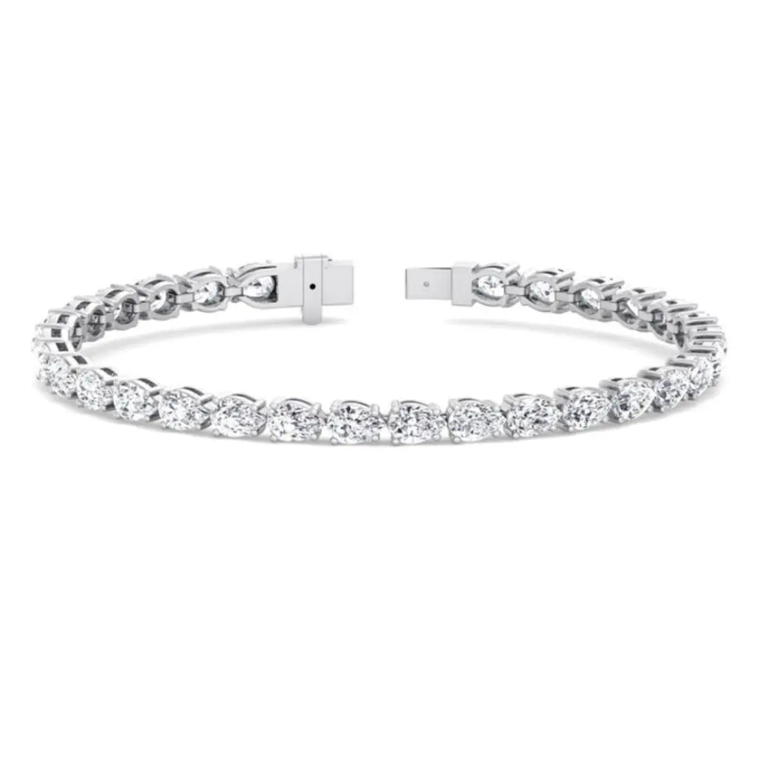 Moissanite 9.65 CT Pear Diamond Art Nouveau Bracelet Jewel Carts