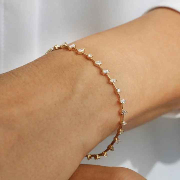 Moissanite 7.50 CT Multi Diamond Minimalist Bracelet Jewel Carts
