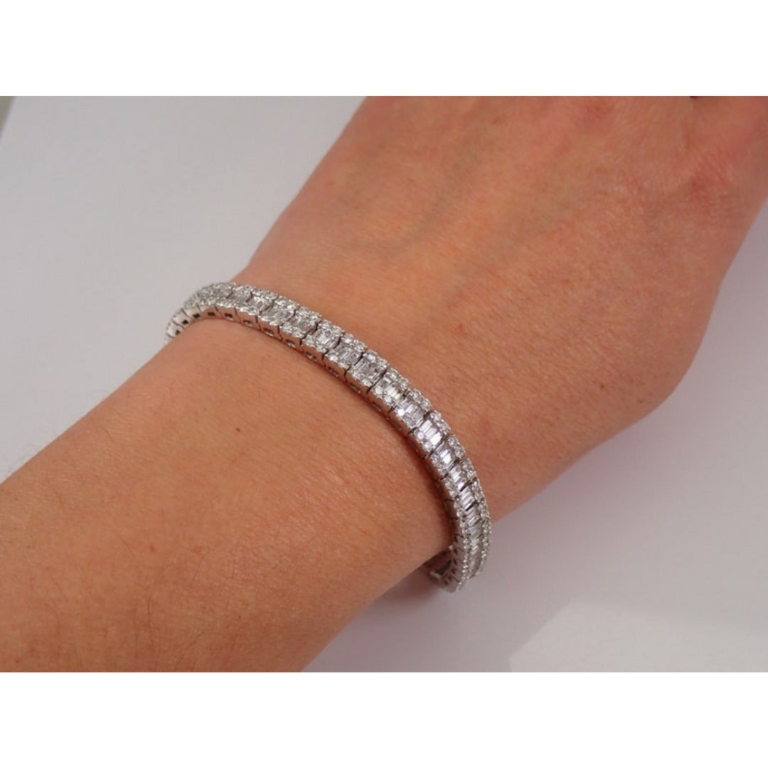 Moissanite 8.49 CT Baguette & Round Diamond Victorian Bracelet Jewel Carts